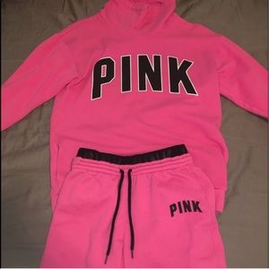 Pink sweatshirt and sweatpants